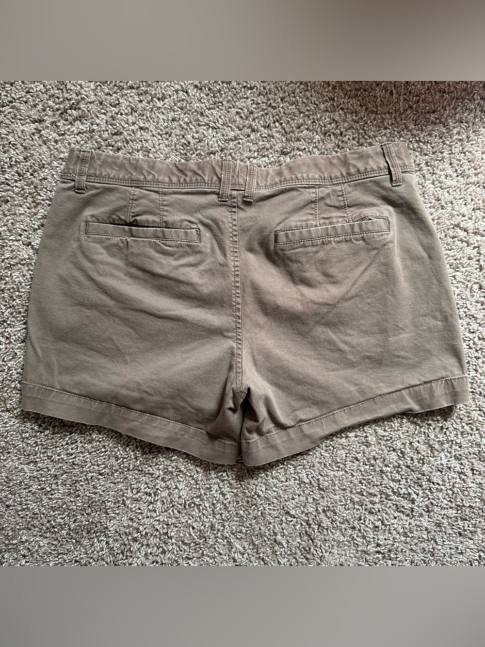 Y2K 2010 Old Navy Perfect 5” Chino Shorts in Dark Tan Brown Low Waist Size 12 - Picture 6 of 8